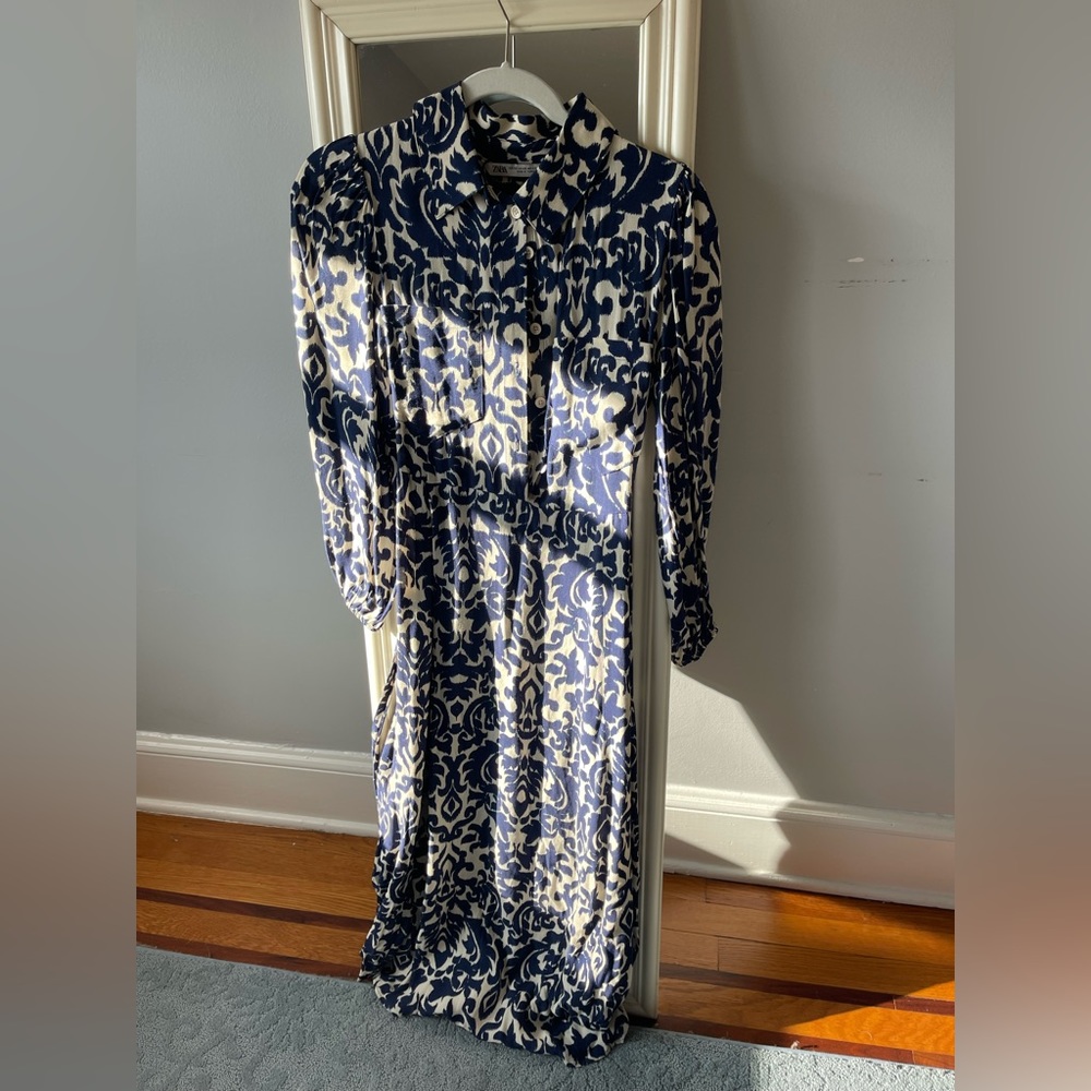 Blue and white Zara dress